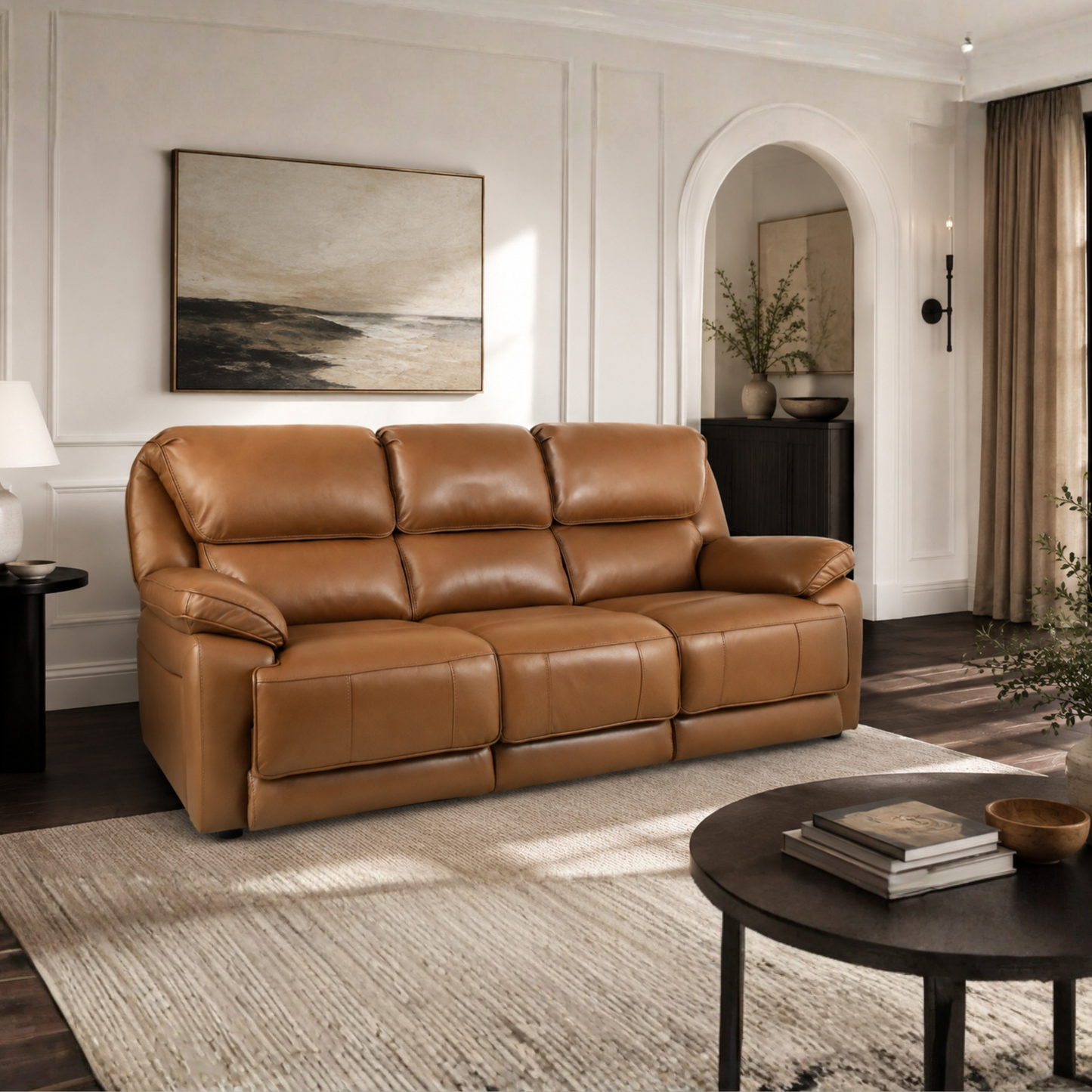 Klaussner Novera Leather 3 Seater Queen Sleeper Sofa-Comfortdesignfurniture