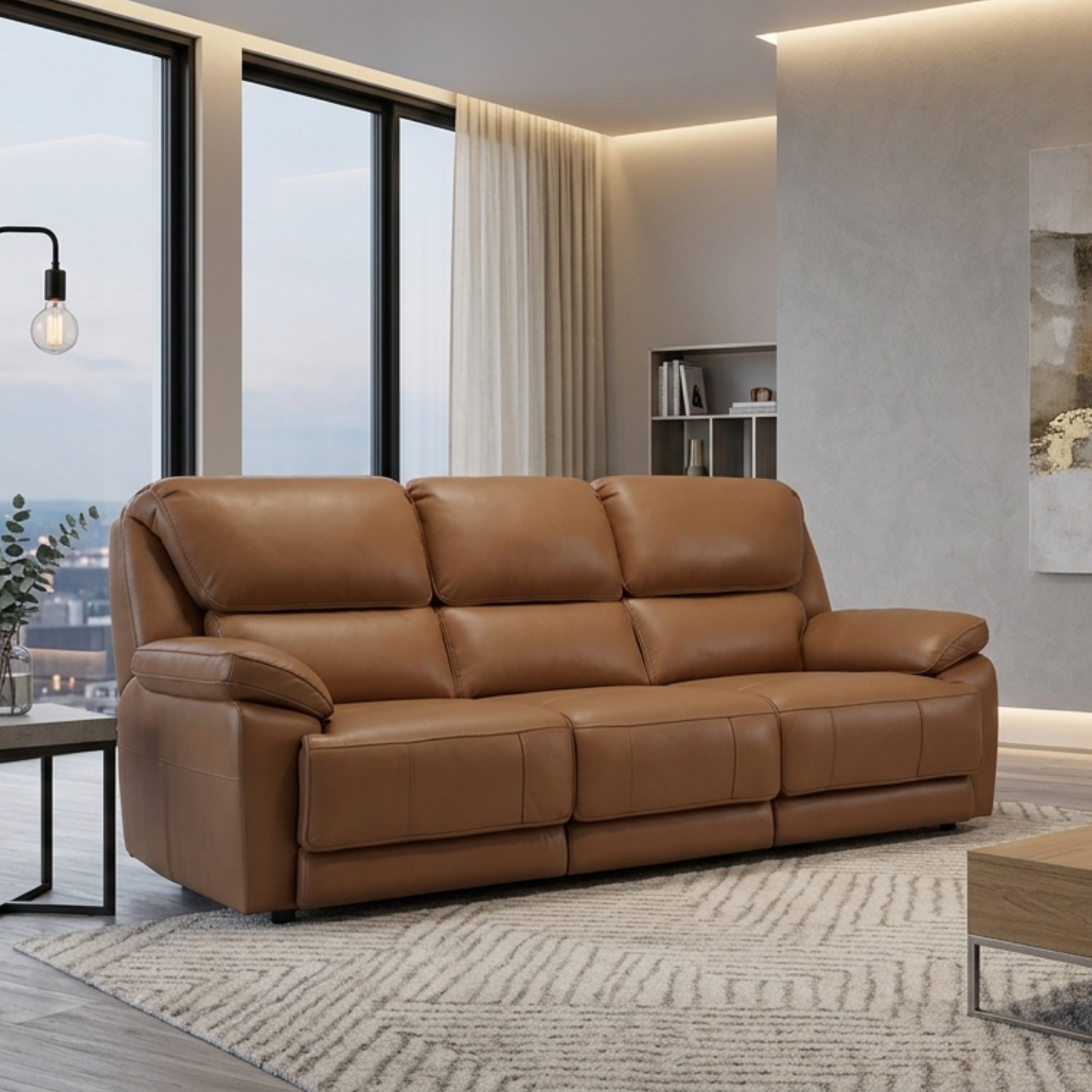 Klaussner Novera Leather 3 Seater Queen Sleeper Sofa-Comfortdesignfurniture