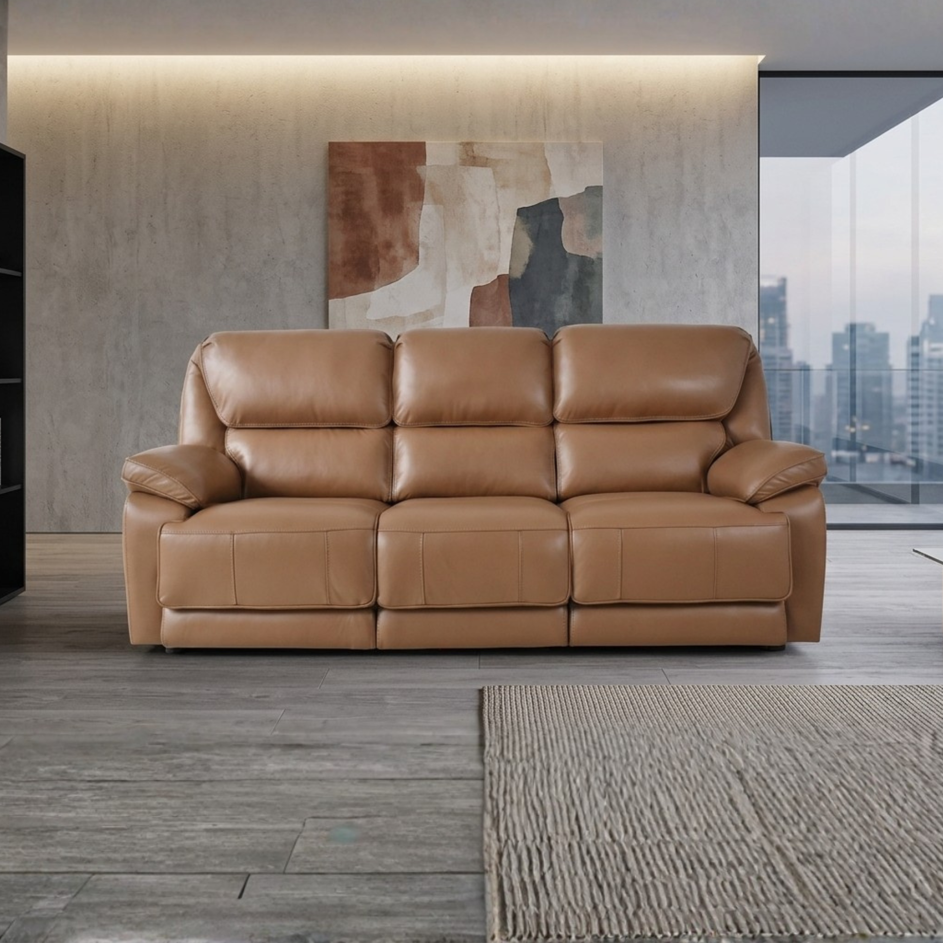 Klaussner Novera Leather 3 Seater Queen Sleeper Sofa-Comfortdesignfurniture