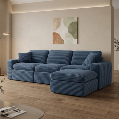 Klaussner Pacira Fabric 3-Seater Sofa with Ottoman