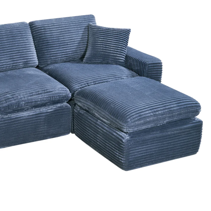 Klaussner Pacira Fabric 3-Seater Sofa with Ottoman