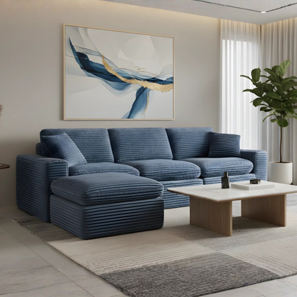 Klaussner Pacira Fabric 3-Seater Sofa with Ottoman