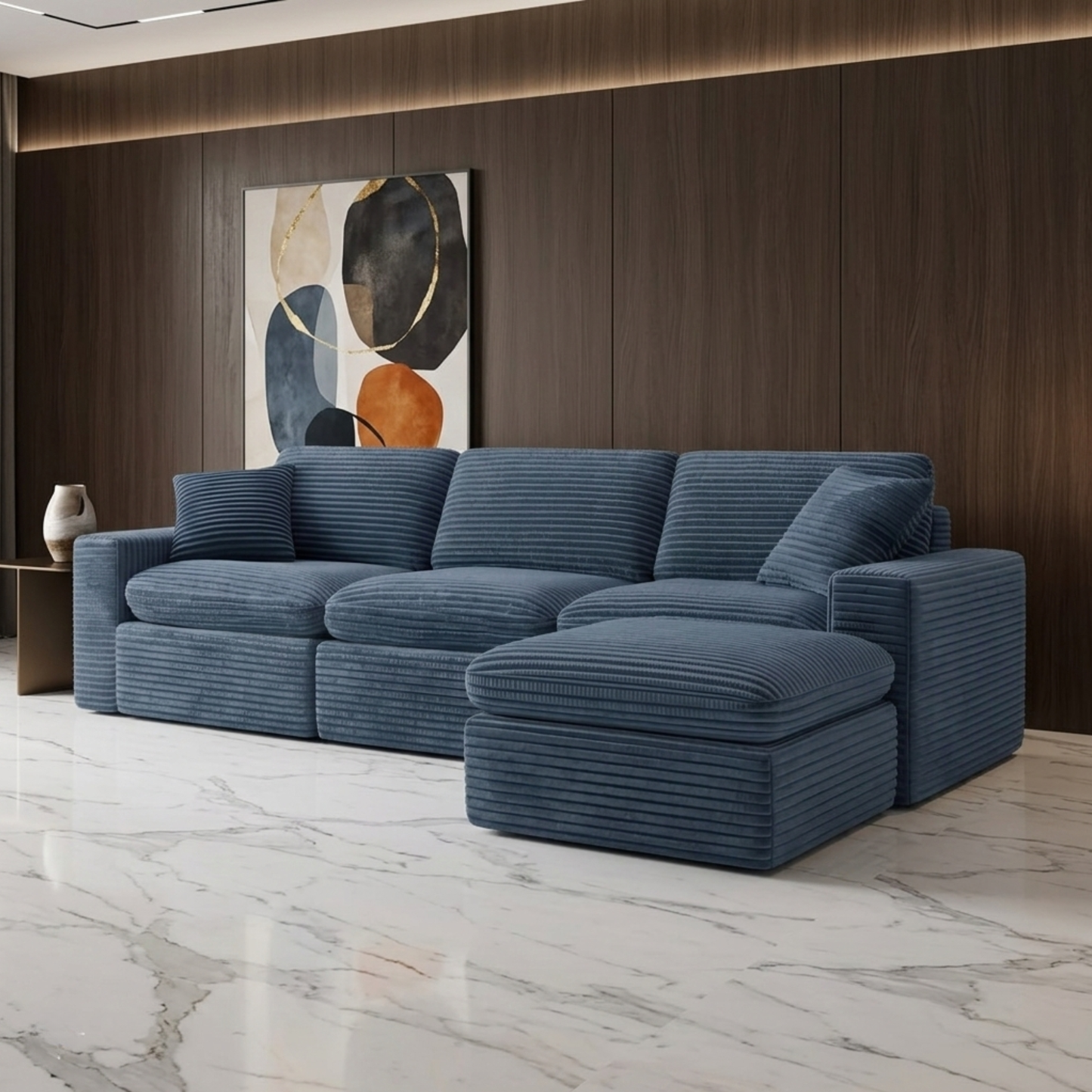 Klaussner Pacira Fabric 3-Seater Sofa with Ottoman