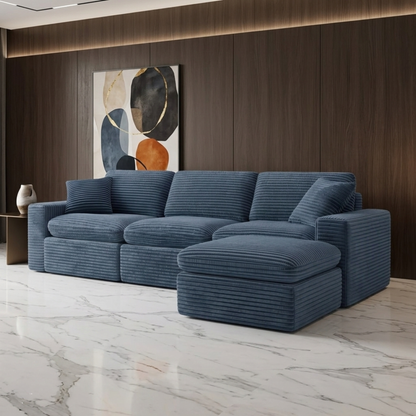 Klaussner Pacira Fabric 3-Seater Sofa with Ottoman