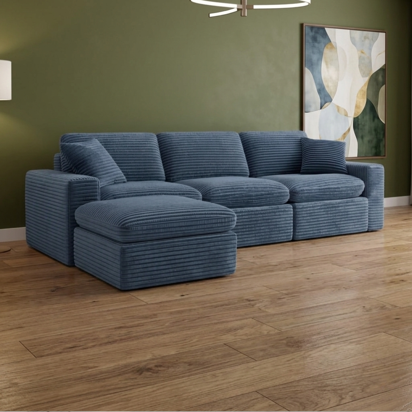Klaussner Pacira Fabric 3-Seater Sofa with Ottoman
