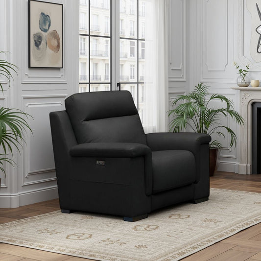 Klaussner Palermo Power Recliner living room detail, luxurious Italian leather texture and craftsmanship
for comfort design furniture