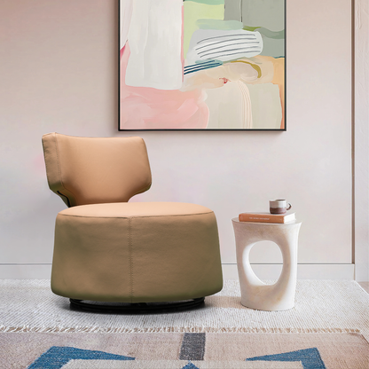 Klaussner Pavia Swivel Leather Chair with 360-Degree Swivel Base