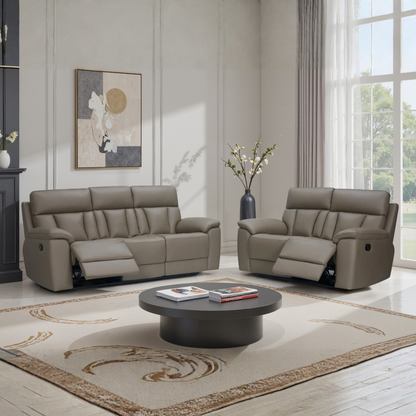 Klaussner Radioso Manual Reclining Leather Living Room Set