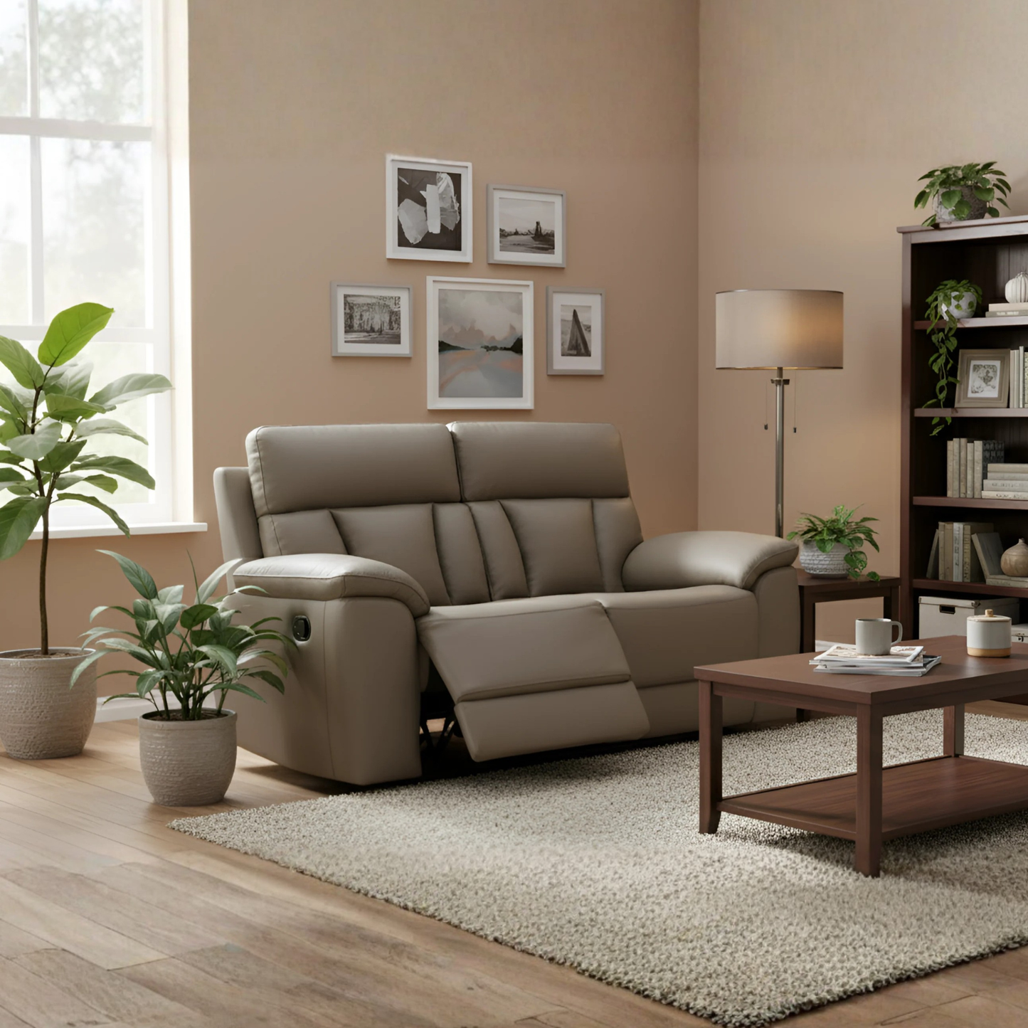 Klaussner Radioso Manual Reclining Leather Living Room Set