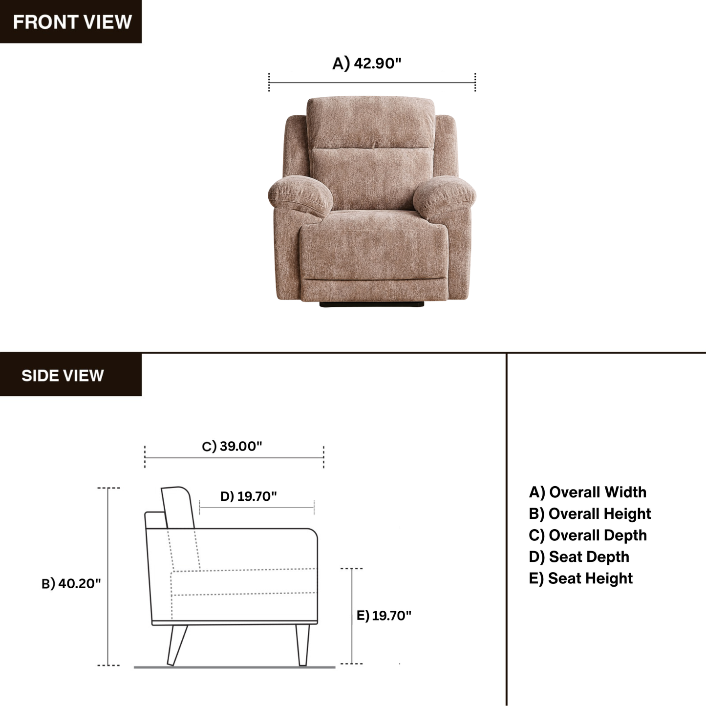 Klaussner Ravenwood Fabric Power Recliner Chair-Comfort Design Furniture