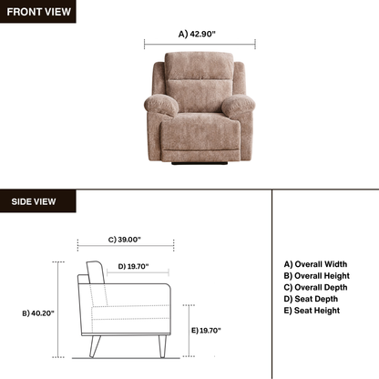 Klaussner Ravenwood Fabric Power Recliner Chair-Comfort Design Furniture