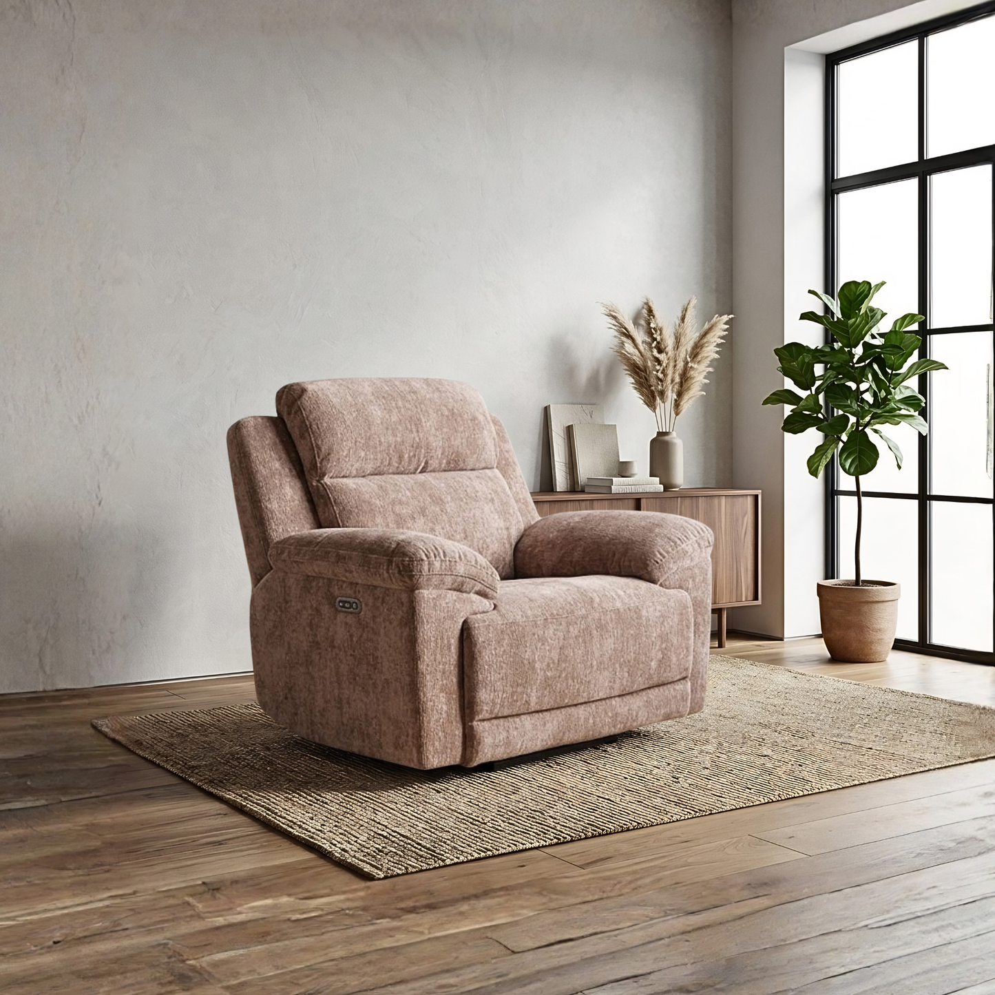 Klaussner Ravenwood Fabric Power Recliner Chair-Comfort Design Furniture