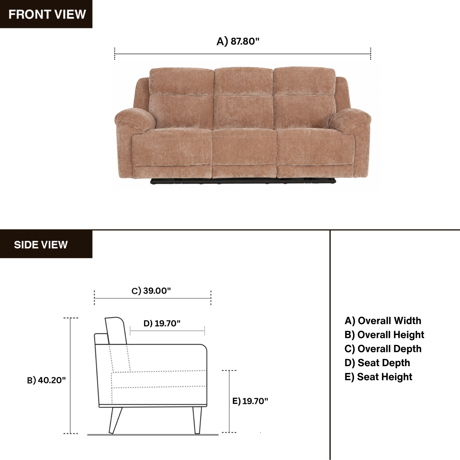 Klaussner Ravenwood Fabric Power Reclining Sofa-Comfort Designer Furniture