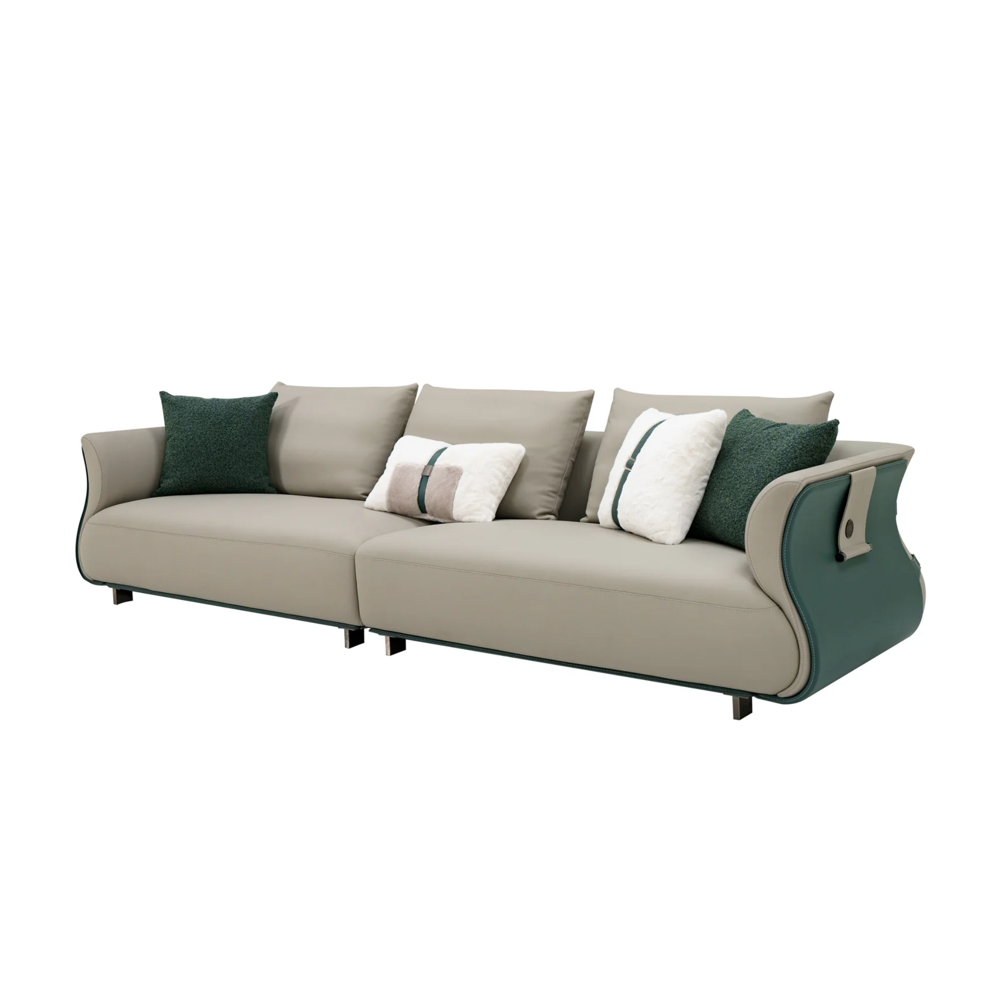 Klaussner Ricordo 4-Seater Beige Leather Sofa with Deep Seats-Comfort DesignFurniture
