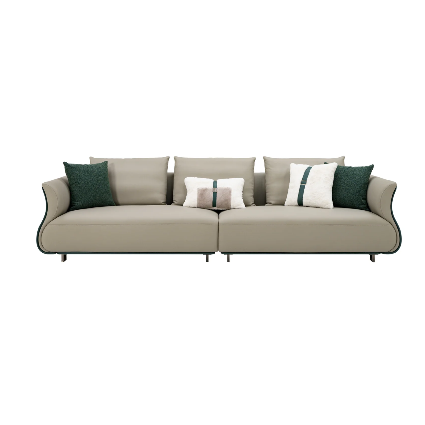 Klaussner Ricordo 4-Seater Beige Leather Sofa with Deep Seats-Comfort DesignFurniture