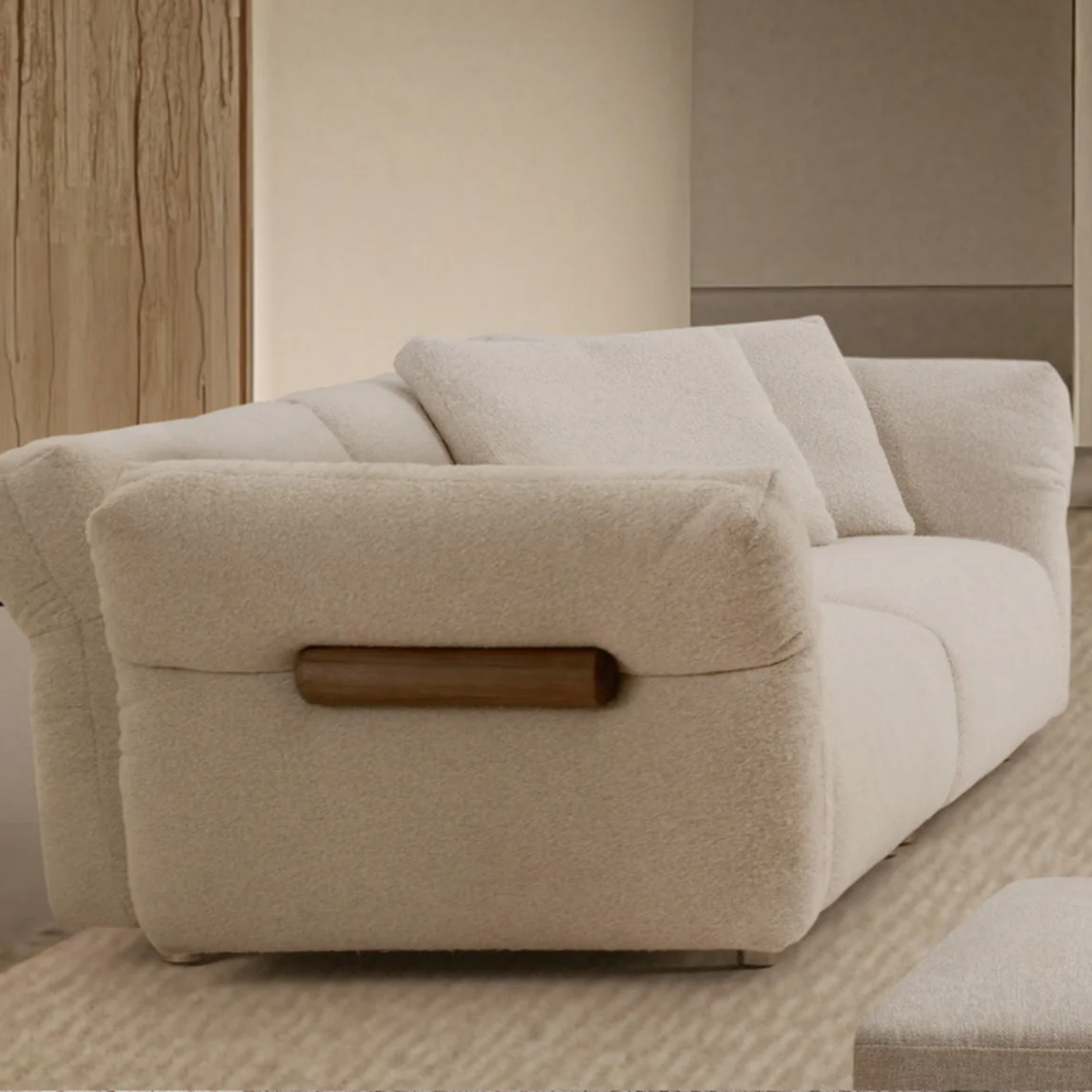 Klaussner Rivello White Fabric 3-Seater Sofa