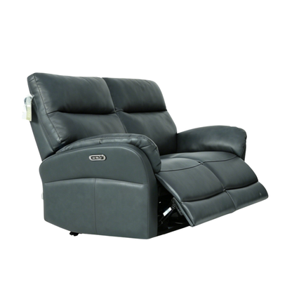 Klaussner Riverton Leather Reclining Loveseat with USB Port-Comfort Design Furniture