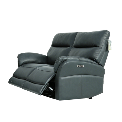 Klaussner Riverton Leather Reclining Loveseat with USB Port-Comfort Design Furniture