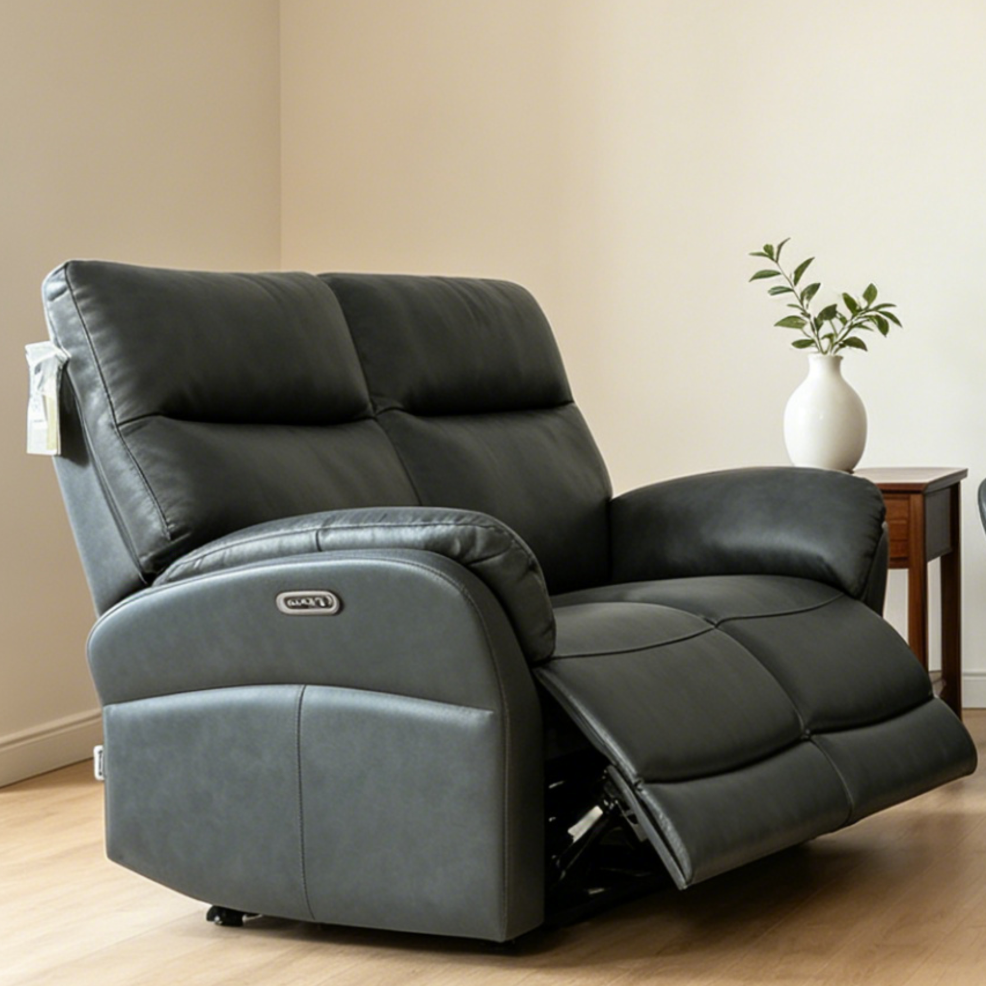 Klaussner Riverton Leather Reclining Loveseat with USB Port-Comfort Design Furniture