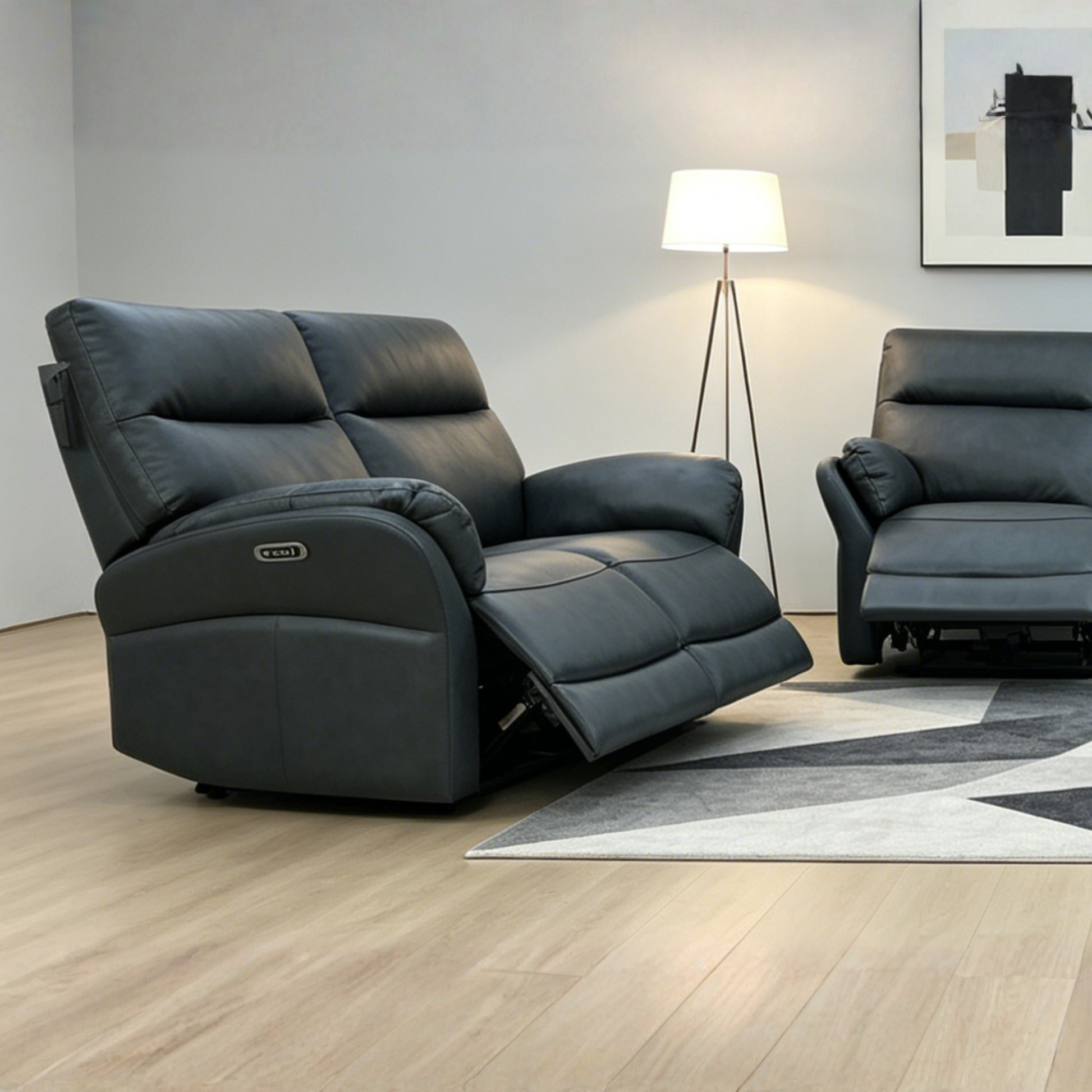 Klaussner Riverton Leather Reclining Loveseat with USB Port-Comfort Design Furniture