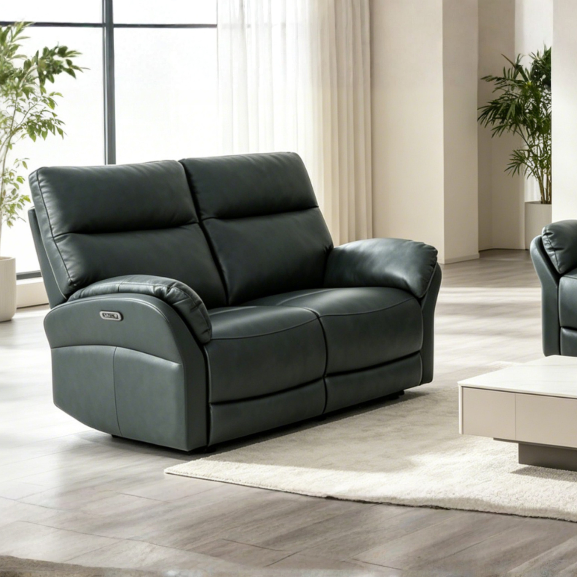 Klaussner Riverton Leather Reclining Loveseat with USB Port-Comfort Design Furniture