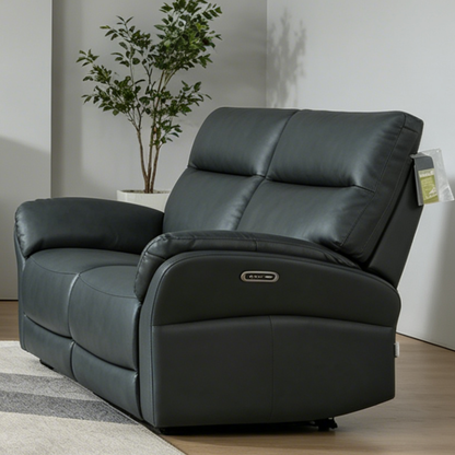 Klaussner Riverton Leather Reclining Loveseat with USB Port-Comfort Design Furniture