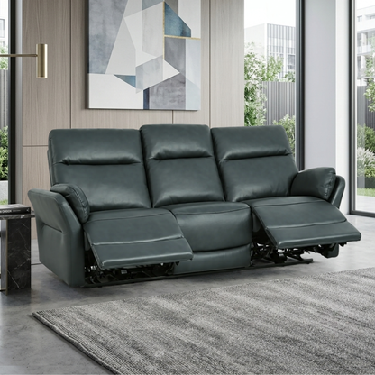 Klaussner Riverton Leather Reclining Sofa with USB Port