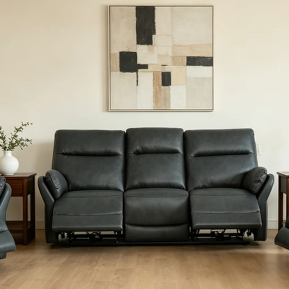 Klaussner Riverton Leather Reclining Sofa with USB Port