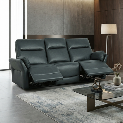 Klaussner Riverton Leather Reclining Sofa with USB Port