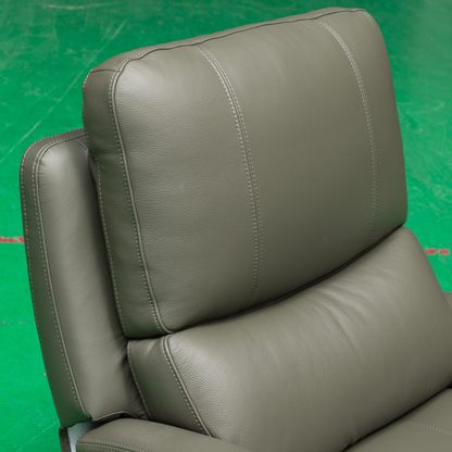 Klaussner Rosen Leather Swivel Glider Manual Recliner Chair