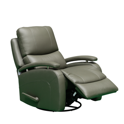 Klaussner Rosen Leather Swivel Glider Manual Recliner Chair
