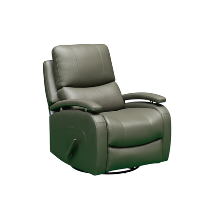 Klaussner Rosen Leather Swivel Glider Manual Recliner Chair