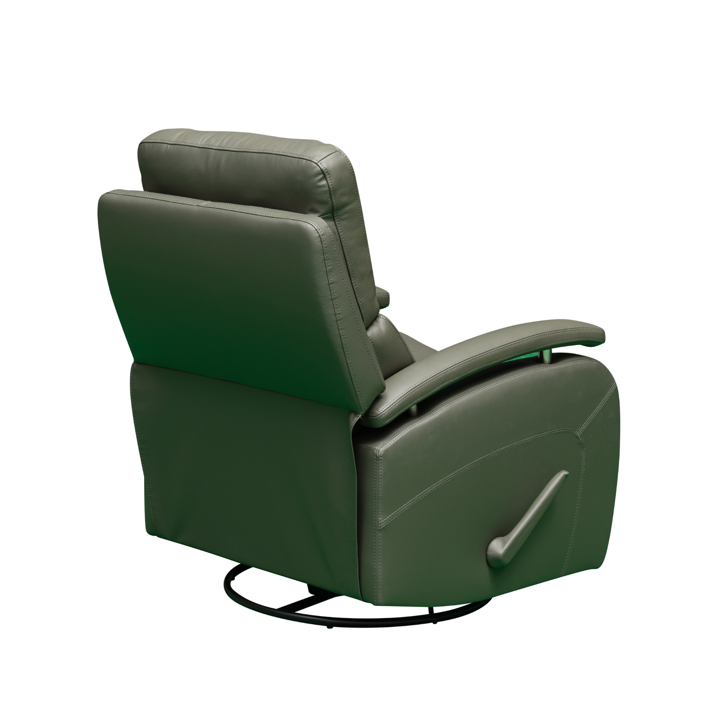 Klaussner Rosen Leather Swivel Glider Manual Recliner Chair