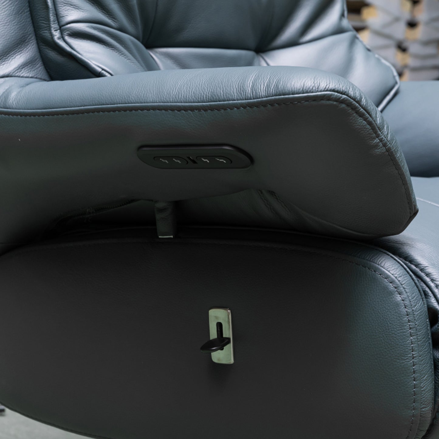Klaussner Serano Swivel Power Recliner Lift Chair in Blue
