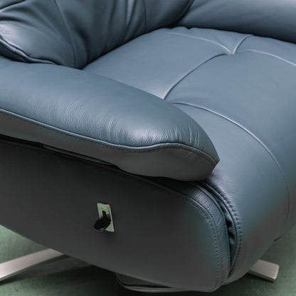 Klaussner Serano Swivel Power Recliner Lift Chair in Blue