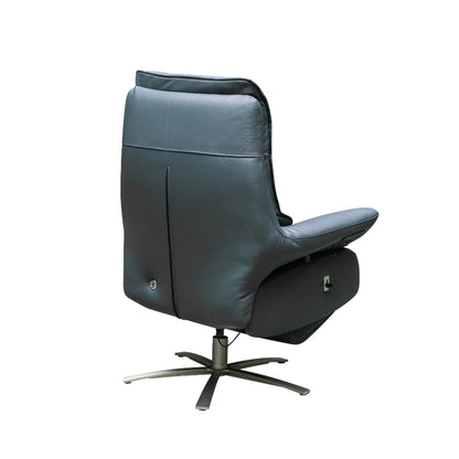Klaussner Serano Swivel Power Recliner Lift Chair in Blue