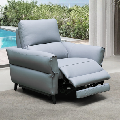 Klaussner Serenita Blue Leather Power Reclining Chair