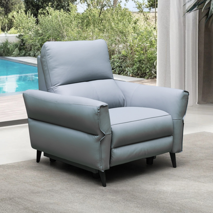 Klaussner Serenita Blue Leather Power Reclining Chair