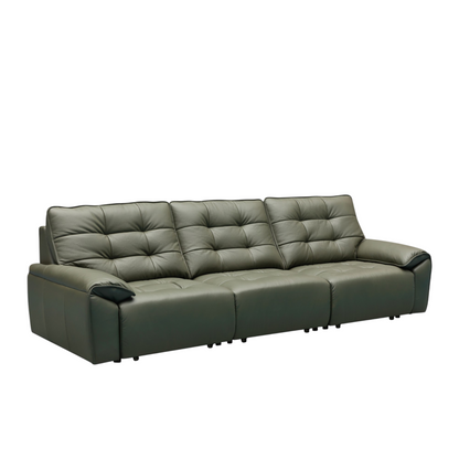 Klaussner Savana Leather Sectional Sofa with Power Sliding Seats