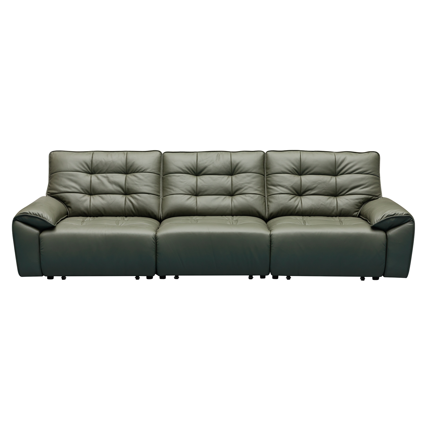 Klaussner Savana Leather Sectional Sofa with Power Sliding Seats
