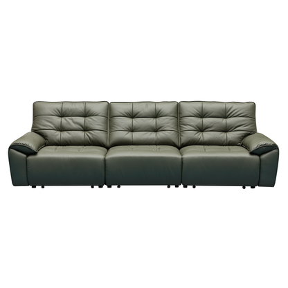 Klaussner Savana Leather Sectional Sofa with Power Sliding Seats