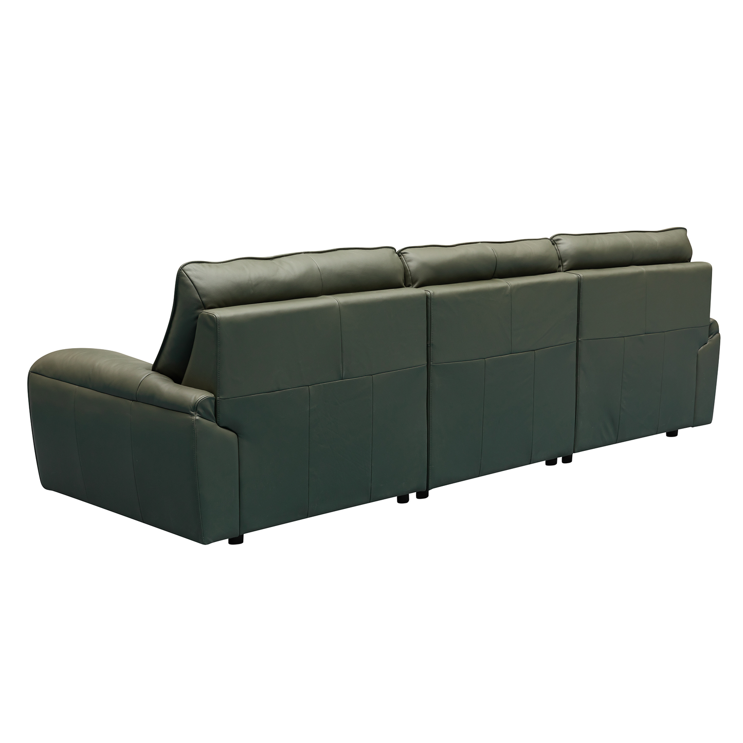 Klaussner Savana Leather Sectional Sofa with Power Sliding Seats