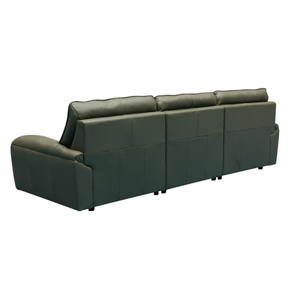 Klaussner Savana Leather Sectional Sofa with Power Sliding Seats