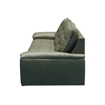 Klaussner Savana Leather Sectional Sofa with Power Sliding Seats
