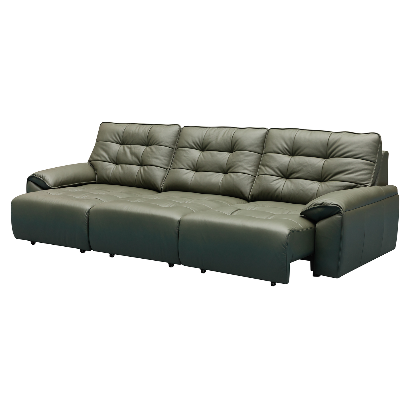 Klaussner Savana Leather Sectional Sofa with Power Sliding Seats