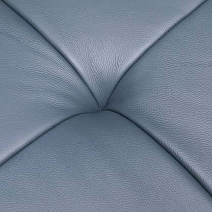 Klaussner Sofiano Blue Leather Sofa With Plush Back Support