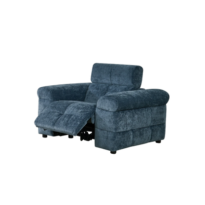 Klaussner Sovix 3-Piece Blue Fabric Power Reclining Living Room Set