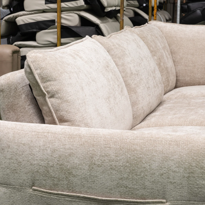 Klaussner Stanza Fabric Curved Power Reclining Sectional Sofa