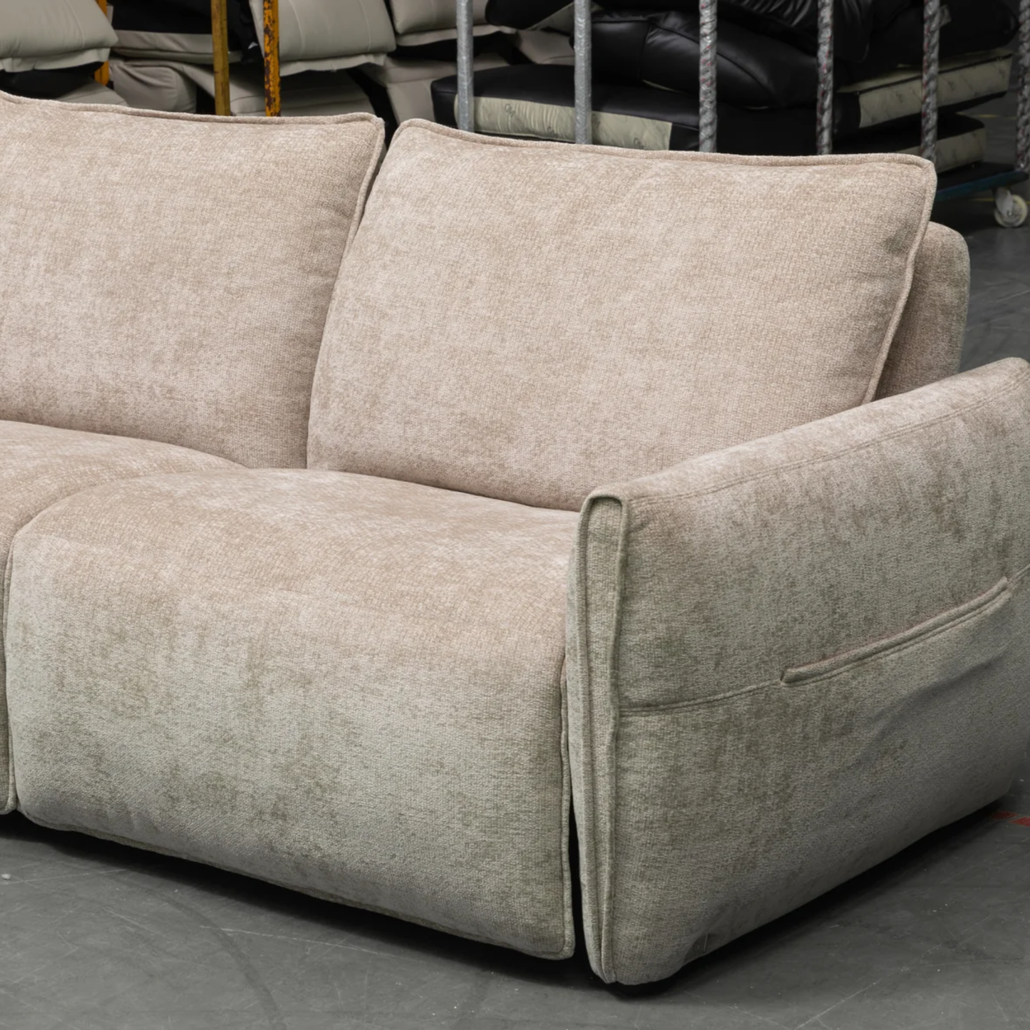 Klaussner Stanza Fabric Curved Power Reclining Sectional Sofa