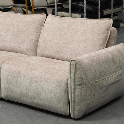 Klaussner Stanza Fabric Curved Power Reclining Sectional Sofa